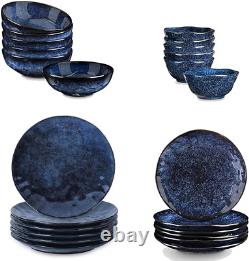 Elegant 24-Piece Ceramic Dinnerware Set for 6 Dishwasher & Microwave Safe