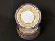 Elegant Set Of 8 HW(Heinrich Winterling) 10&3/4 Dinner Plates 22K Gold Blue