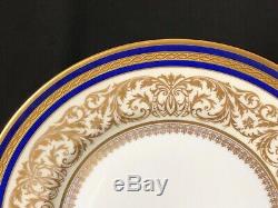 Elegant Set Of 8 HW(Heinrich Winterling) 10&3/4 Dinner Plates 22K Gold Blue