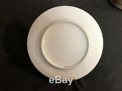 Elegant Set Of 8 HW(Heinrich Winterling) 10&3/4 Dinner Plates 22K Gold Blue