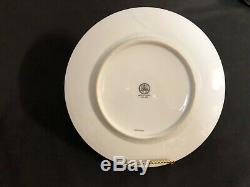 Elegant Set Of 8 HW(Heinrich Winterling) 10&3/4 Dinner Plates 22K Gold Blue