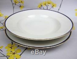 Elegant vintage MS &Staubler Dinner Service for 6. Blue & gilt band edge plates