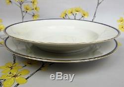 Elegant vintage MS &Staubler Dinner Service for 6. Blue & gilt band edge plates