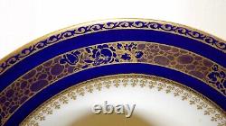 Eleven Keeling & Co Losol Ware Cobalt Blue & Gold Dinner Plates