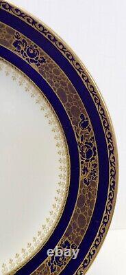 Eleven Keeling & Co Losol Ware Cobalt Blue & Gold Dinner Plates