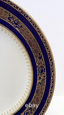 Eleven Keeling & Co Losol Ware Cobalt Blue & Gold Dinner Plates