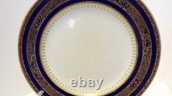 Eleven Keeling & Co Losol Ware Cobalt Blue & Gold Dinner Plates