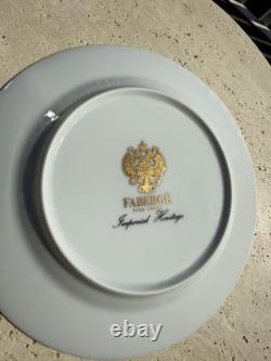 Enameled Faberge Imperial Heritage Cobalt Blue Dinner Plate 24k Gold