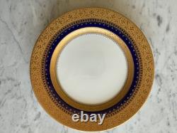 Enameled Faberge Imperial Heritage Cobalt Blue Dinner Plate 24k Gold