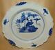 English Creamware Handpainted Blue Birds & A Tree Dinner Plate 1780-1800