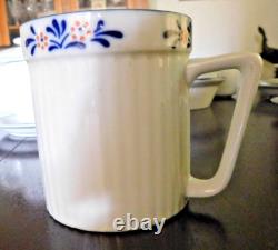 Everyday dish set 46 pieces, 8 place settings, 3 Serving dishes white-blue