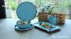 Exquisite 16 Pcs Blue Classic Stoneware Dinner Set
