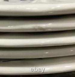 FIVE(5) Churchill England FINLANDIA BLUE WHITE DINNER PLATES EX COND 10D