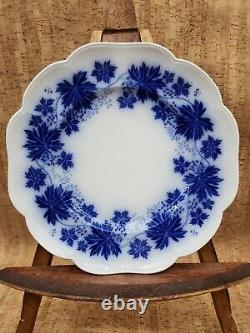 FLOW BLUE Dinner Plate Vinranka by Harold Percy Sweden 10.5 Grape Leaf