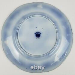 F Morley Ironstone Flow Blue Iron Red 9.5 China Plate Mason Paxton Staffordshire