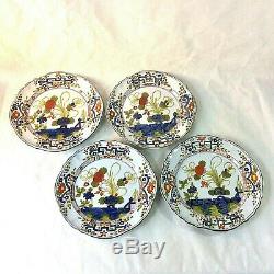 Faenza Sigma Blu Carnation Italian Ceramic Set 4 Dinner Plates 2 Sets Avail 10.5