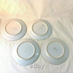 Faenza Sigma Blu Carnation Italian Ceramic Set 4 Dinner Plates 2 Sets Avail 10.5