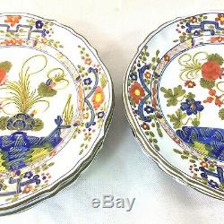 Faenza Sigma Blu Carnation Italian Ceramic Set 4 Dinner Plates 2 Sets Avail 10.5