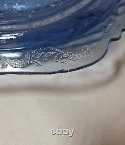 Federal Glass MADRID Blue Scroll Dinner Plate 10½ Depression Glassware Lot of 8