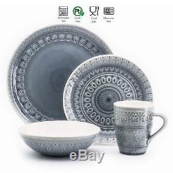 Fez 16 Piece Dinnerware Set in Grey by Euro Ceramica