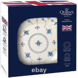 Finlandia Blue Chelsea 12-Piece Elegant Dinner Set for Stylish Dining