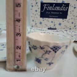 Finlandia England 20pc Dinner Set With Blue Floral Design In original Box