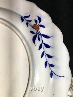 First Period Worcester Royal Lily Pattern Dr Wall 6 x 18th Fluted 9 3/4 Plates