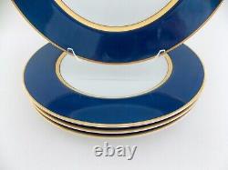 Fitz And Floyd Renaissance Deep Cobalt Blue Dinner Plates- Set Of Four