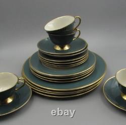 Flintridge Fine China SYLVAN Teal Service for Four / 20 Piece Set Used