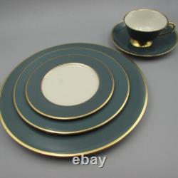 Flintridge Fine China SYLVAN Teal Service for Four / 20 Piece Set Used