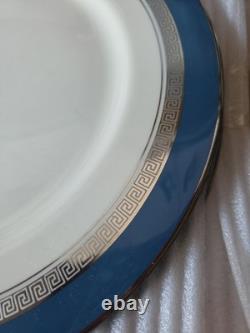Flintridge Grecian Key Mystic Dinner Plate Blue Platinum 7 Pcs