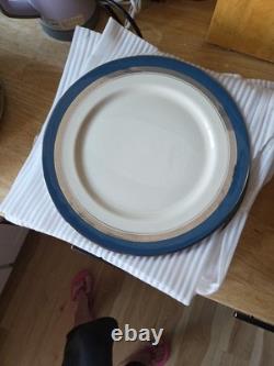 Flintridge Grecian Key Mystic Dinner Plate Blue Platinum 7 Pcs