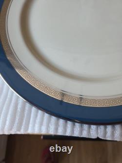 Flintridge Grecian Key Mystic Dinner Plate Blue Platinum 7 Pcs