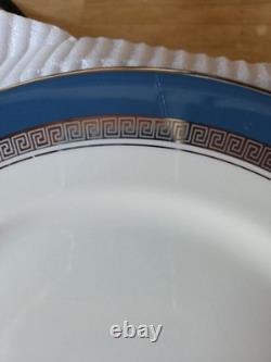 Flintridge Grecian Key Mystic Dinner Plate Blue Platinum 7 Pcs