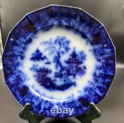 Flow Blue Scinde Dinner Plate 10 11/16 J. G Alcock 1839-1846