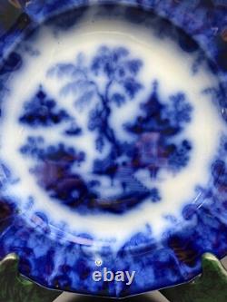 Flow Blue Scinde Dinner Plate 10 11/16 J. G Alcock 1839-1846