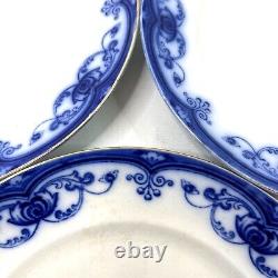 Ford and Sons LTD Milan Flow Blue Dinner Plates Set of 3 Antique