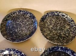 Four (4) Bennington Pottery Blue Agate Dinner Plates 1669 ya