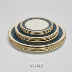 Four (4) Royal Worcester Belvoir Blue Place Settings, Bread/salad/dinner Plates