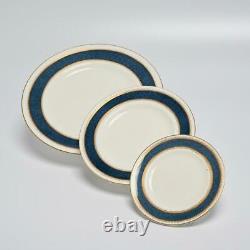 Four (4) Royal Worcester Belvoir Blue Place Settings, Bread/salad/dinner Plates