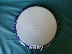 Four Vintage Bennington Vermont Potters Blue Agate 10 1/2 Dinner Plates 1660 ya