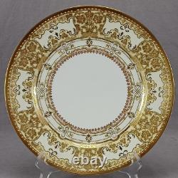Franziska Hirsch Dresden Raised & Beaded Gold Scrollwork 10 3/8 Inch Plate D
