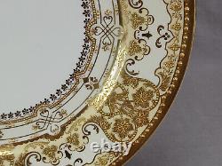 Franziska Hirsch Dresden Raised & Beaded Gold Scrollwork 10 3/8 Inch Plate D