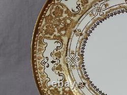 Franziska Hirsch Dresden Raised & Beaded Gold Scrollwork 10 3/8 Inch Plate D