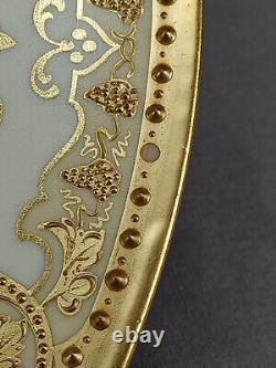 Franziska Hirsch Dresden Raised & Beaded Gold Scrollwork 10 3/8 Inch Plate D