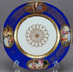 French Capodimonte Pour La Comtesse Waldstein Cobalt Neoclassical Scene Plate C