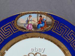 French Capodimonte Pour La Comtesse Waldstein Cobalt Neoclassical Scene Plate D