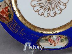 French Capodimonte Pour La Comtesse Waldstein Cobalt Neoclassical Scene Plate D