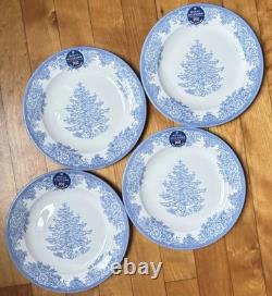 Full Set of 12 Royal Stafford Blue & White Christmas- 4 Dinner, 4 Salad, 4 Bowls