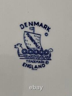 Furnivals Denmark Blue 10 Dinner Plates-11+3 Free